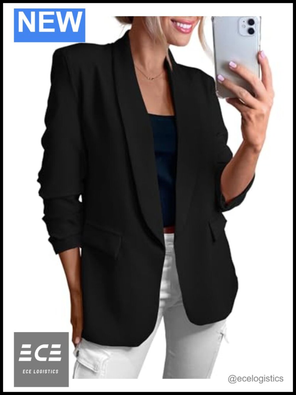 Womens Lightweight Shawl Collar Blazer Open Front Business Casual Jacket